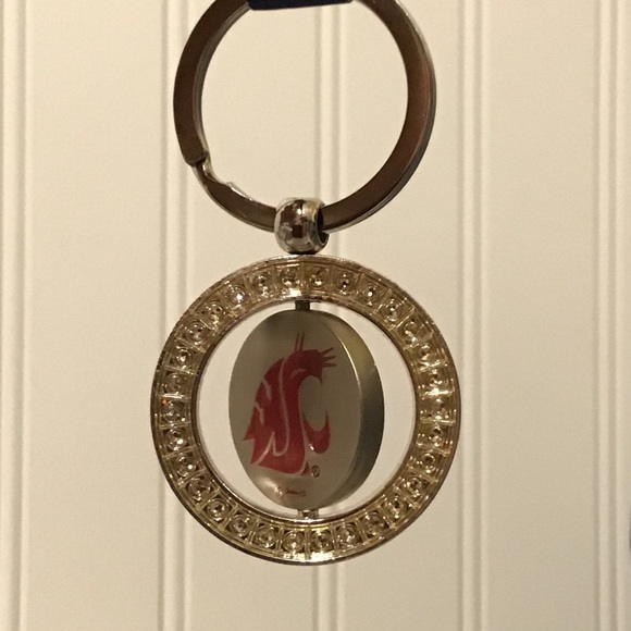 Washington State Rhinestone Spinner Keychain - Picture 2 of 6
